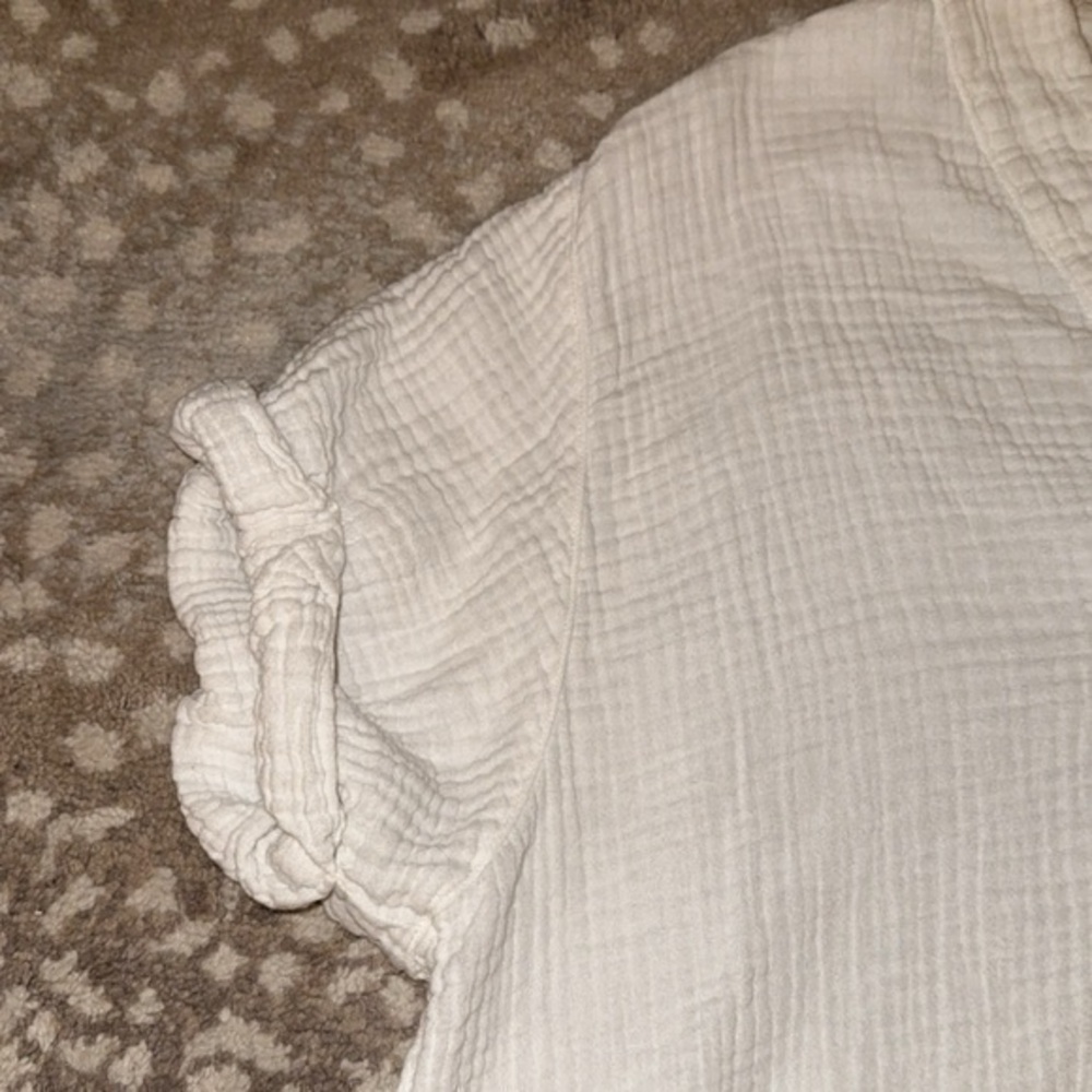 Xirena Avery White Cotton Gauze‎ Short Sleeve Casual Top - Picture 7 of 14